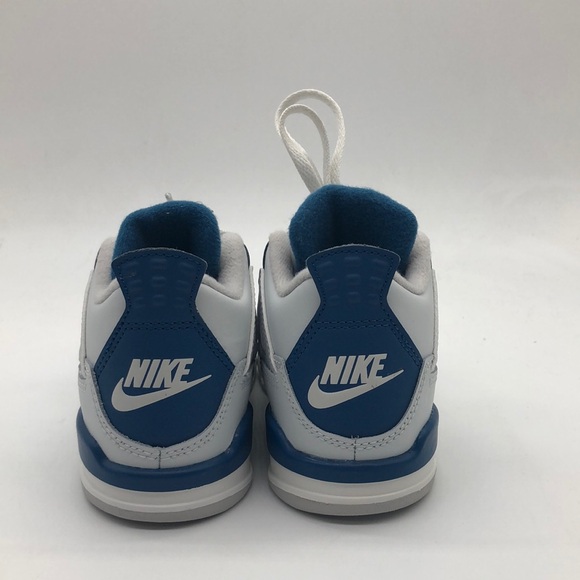 Air Jordan 4 Retro (TD) “Military Blue” White/Blue BQ7670-141 NWOB - Picture 4 of 5
